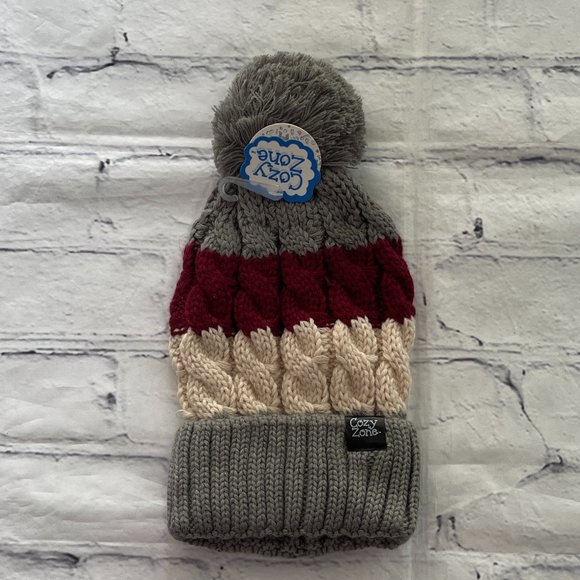 Cozy Zone Knit Ball Beanie - Picture 1 of 6